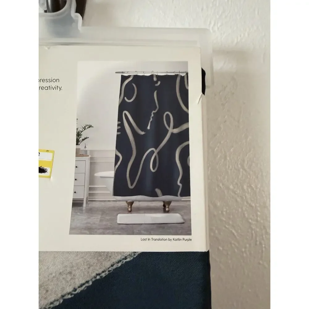 Society6 Shower Curtain Lost In Translation Kaitlin Purple Abstract Face